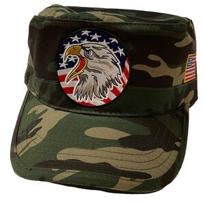 Castro hat USA flag eagle adjustable hat green camo